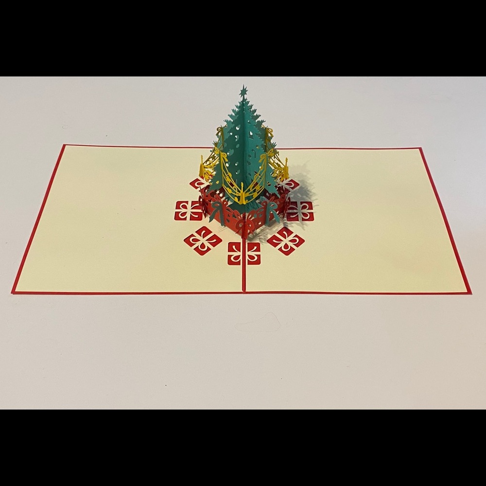 Handmade Christmas Tree pop up Christmas cards